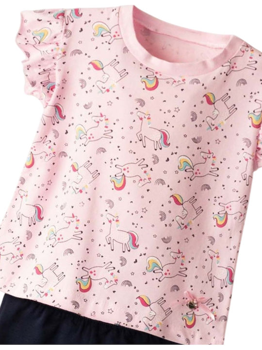 Set pentru copii cu colanți Vară 3buc Pink
