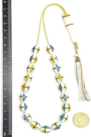 Roloi Komboloi Camel Bone Worry Beads Multicolour 34cm