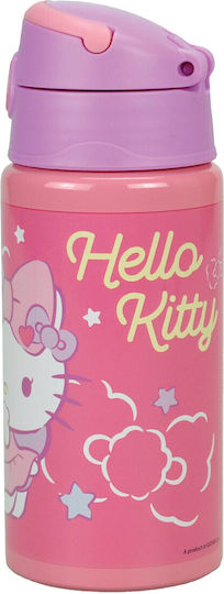 Hello Kitty Παιδικό Παγούρι Θερμός Hello Kitty Αλουμινίου με Καλαμάκι 500ml
