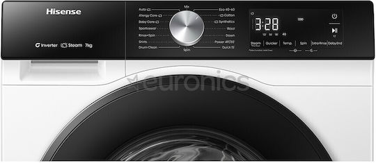Hisense Πλυντήριο Ρούχων 7kg 1200 Στροφών Auto Wash WF3S7021BW