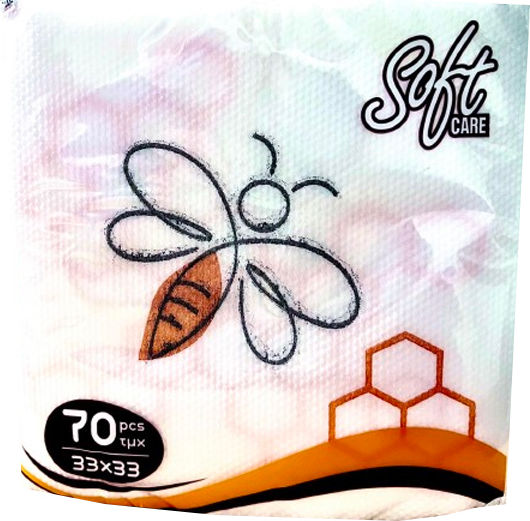 Салфетки Softcare 33x33 70бр Ромб Бордо 4-47891