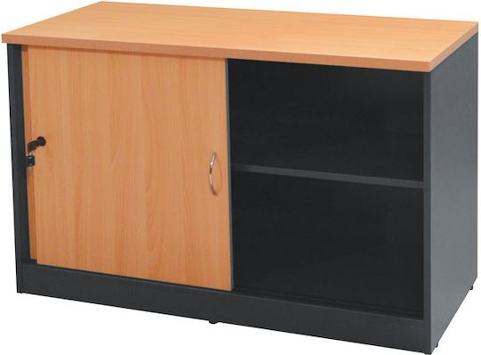 Шкаф За Бюро Sienna Дървен С Ключалка Череша 100x45x69см