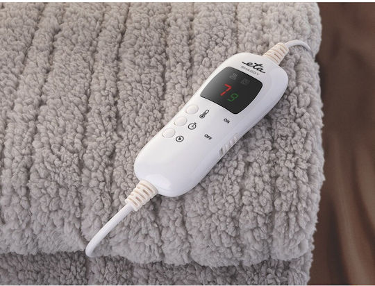 ETA Shaggy 4325 90000 Pătură electrică semidublă Lavabilă cu temporizator Gri 120W 130cmx160cm