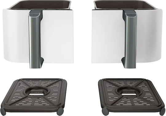 Ninja Foodi Air Fryer with Double Detachable Bucket 9.5lt White