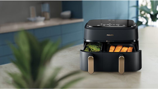 Philips 3000 Series Friteuză cu aer cu Coș Detașabil Dublu 9lt Negru