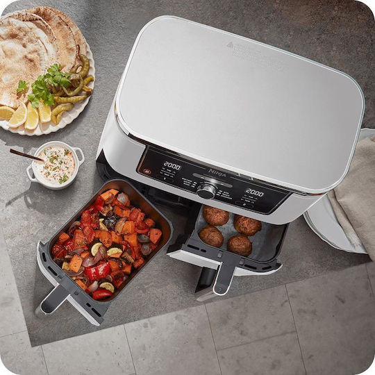 Ninja Foodi Air Fryer with Double Detachable Bucket 9.5lt White