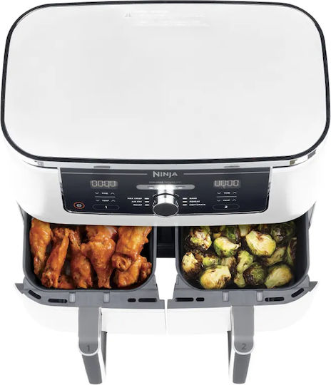 Ninja Foodi Air Fryer with Double Detachable Bucket 9.5lt White