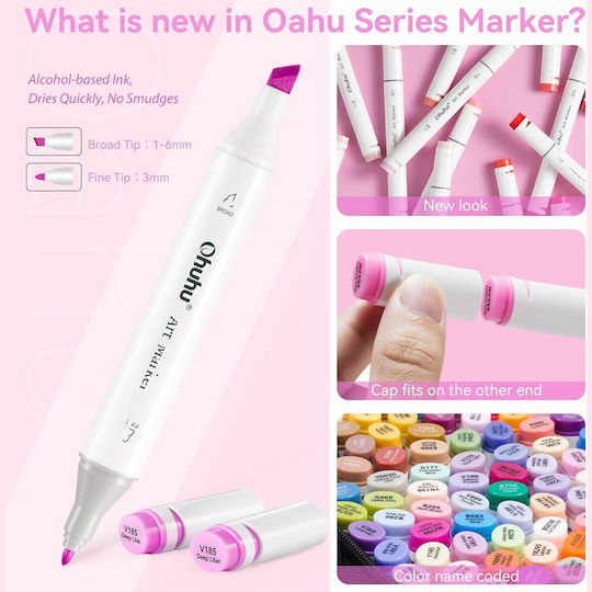 Ohuhu Ohuhu Fine & Chisel 100 Drawing Markers Full Professional Collection