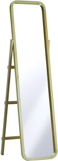 ArteLibre Floor Mirror with Beige Wooden Frame 160x40cm