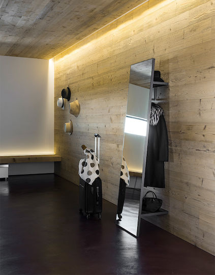 Casa Vogue Огледало на пода с Черна Дървена Рамка 190x50см