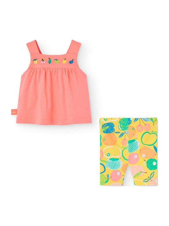 Kids' Set with Leggings Summer 2pcs Salmon
