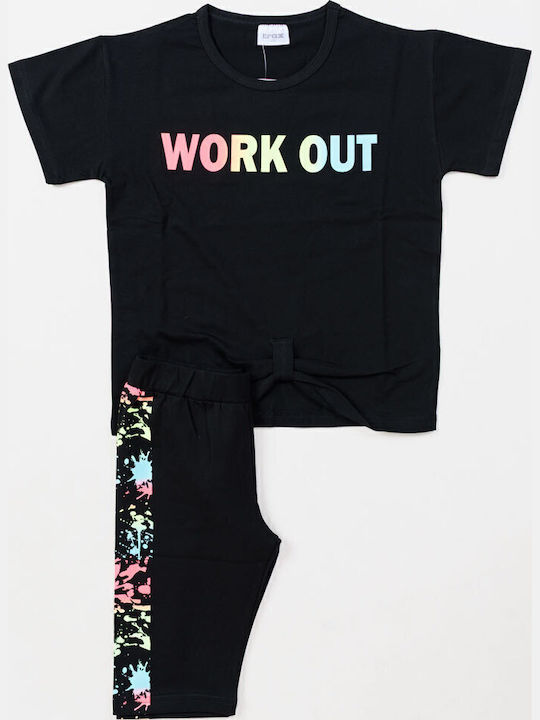 Kids' Set with Leggings Summer 2pcs Black