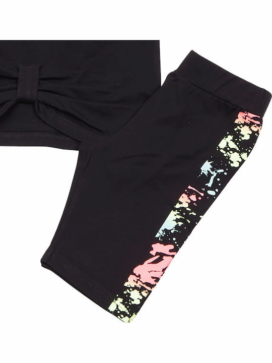 Kids' Set with Leggings Summer 2pcs Black