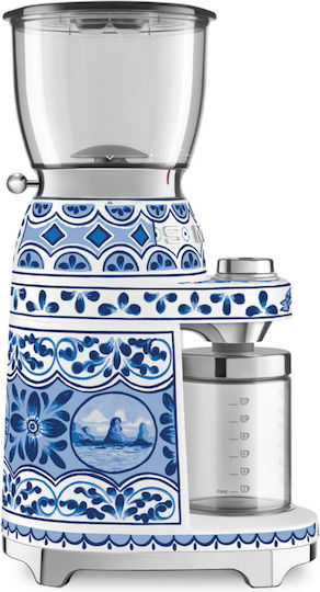 Smeg Dolce Gabbana Електрически Кафемелачки 150W с Капацитет за Кафе на Зърна 350гр и 30 Степени на Смилане Кафяв
