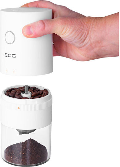 ECG ECG KM 150 Râșniță Electrică de Cafea 13W cu Capacitatea de Măcinare a Boabelor 30gr Albă