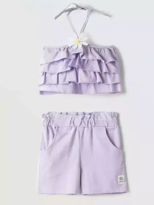 Kinder-Set mit Shorts Sommer 2Stück Lilac