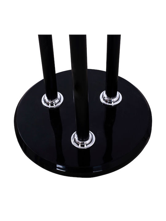 HomeMarkt Metallic Coat Rack Black/ Natural Triple with Cement Base & 9 Hooks Wyatt 37x37x173cm