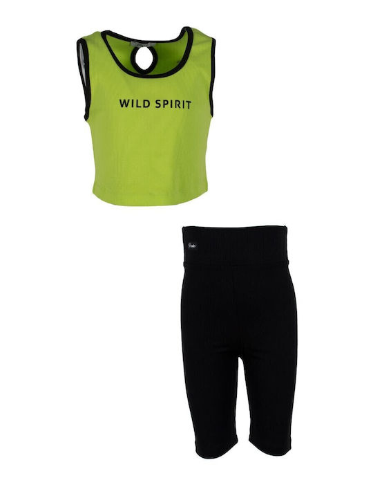 Set pentru copii cu colanți Vară 2buc Lime/black
