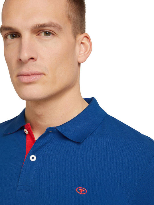 Basic Polo Herrenbluse Kurzarm Blau