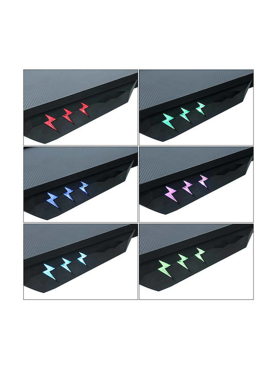 Γραφείο Gaming Ξύλινο Ροζ με Μεταλλικά Πόδια & LED 80x30x73εκ.