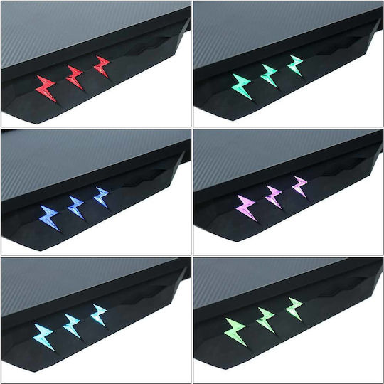 Γραφείο Gaming Ξύλινο Ροζ με Μεταλλικά Πόδια & LED 80x30x73εκ.