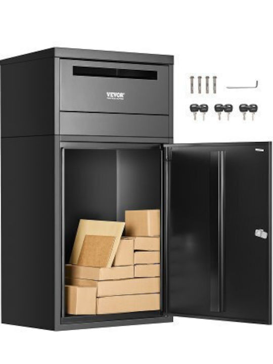 Vevor Γραμματοκιβώτιο Εξωτερικού Χώρου Inox σε Μαύρο Χρώμα