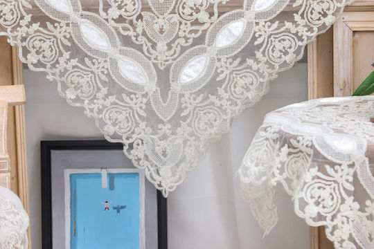 Liolios Home Τραπεζομάντηλο με Κέντημα Ivory 150x220εκ.