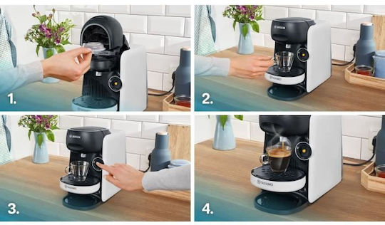 Bosch Καφετιέρα για Κάψουλες Tassimo Πίεσης 3.3bar Snow White