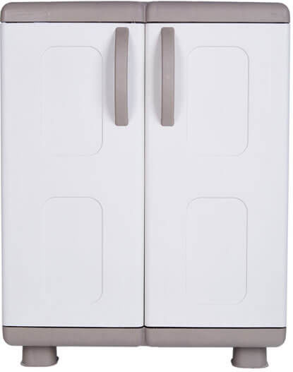Zweiflügeliger Schrank Ivi Kunststoff mit 2 Regale Grey / Charcoal 73x44x96cm