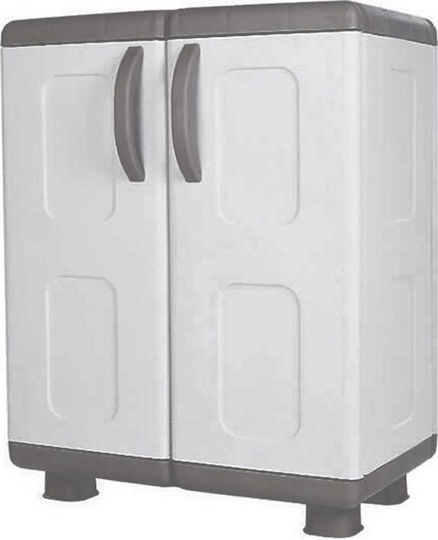 Zweiflügeliger Schrank Ivi Kunststoff mit 2 Regale Grey / Charcoal 73x44x96cm