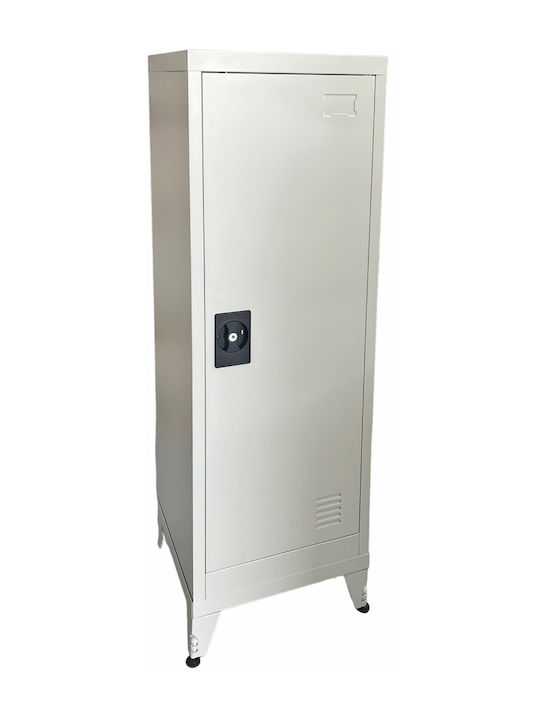 Single-leaf Metal Outdoor Storage Cabinet with Locking Capability with 3 Shelves 40x40x120 cm