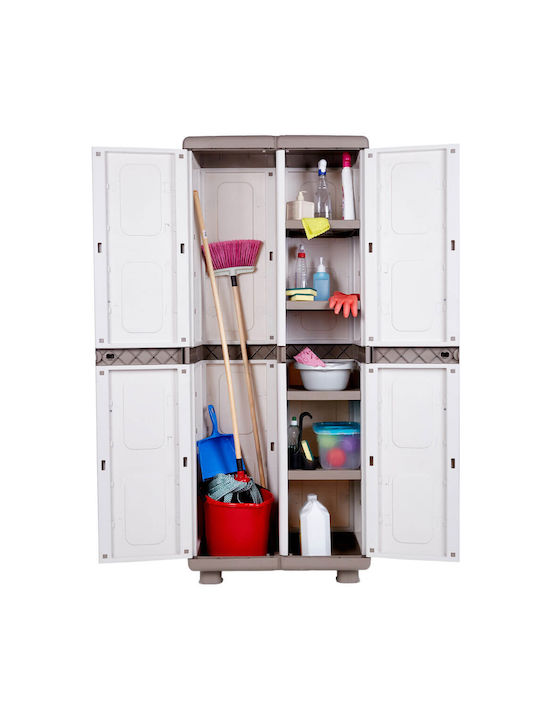 Dulap cu două uși Aria Plastic cu Separator & 4 Rafturi Gri/Antracit 73x44x179cm