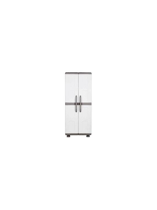 Dulap cu două uși Aria Plastic cu Separator & 4 Rafturi Gri/Antracit 73x44x179cm