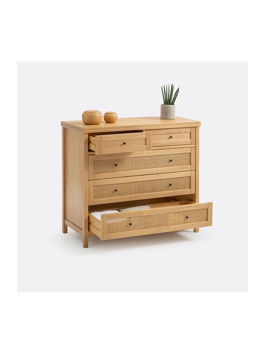 Comoda pentru Dormitor din Lemn Masiv cu 5 sertare 47x47x91buc