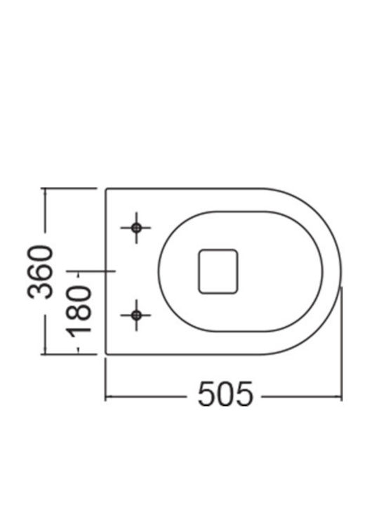 Scarabeo Bidet Suspendata 36x50.5cm Gri