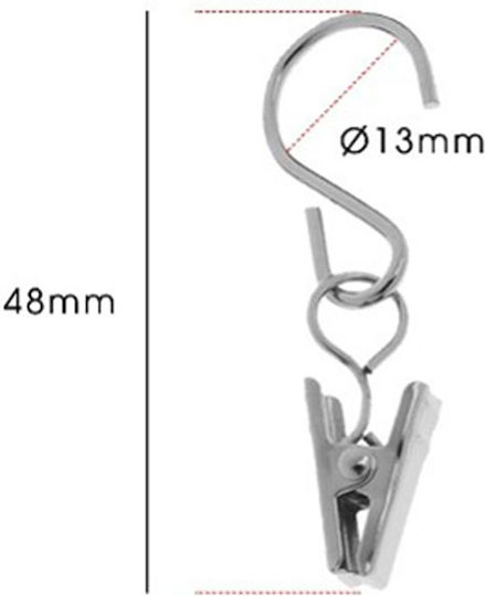 Γαντζάκια Κουρτίνας Με Μανταλάκια 10τμχ Grace Chrome 660363