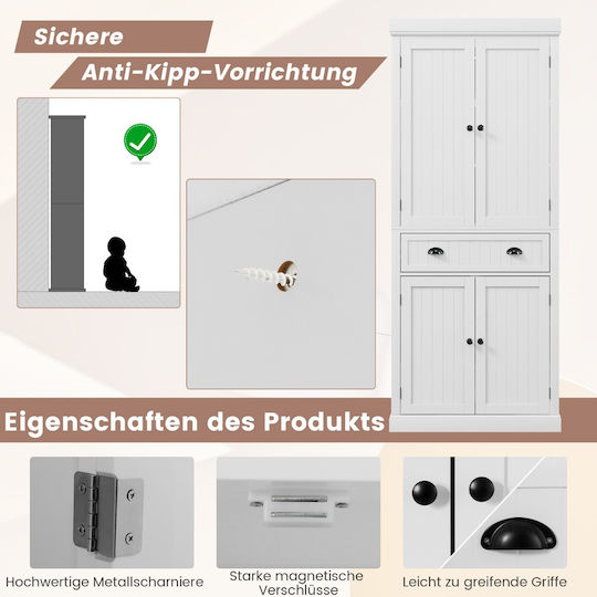 Bodenstehender Schrank Weiß 76x40x183cm