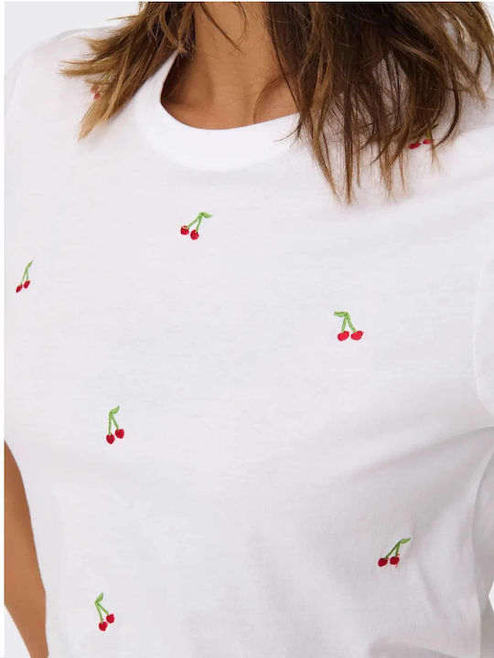 Дамска Тениска Бяла/ Cherries