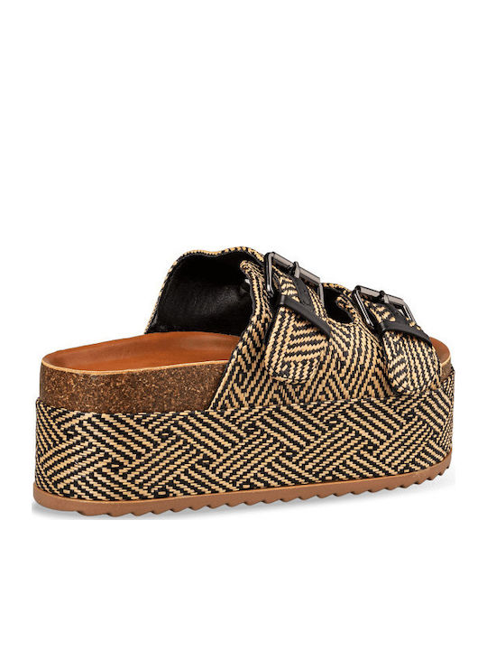 Women's Flat Sandals Flatforms in Black Color