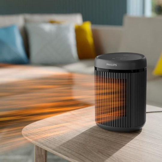 Philips Κεραμικό Αερόθερμο Δωματίου Δαπέδου Μαύρο 1500W