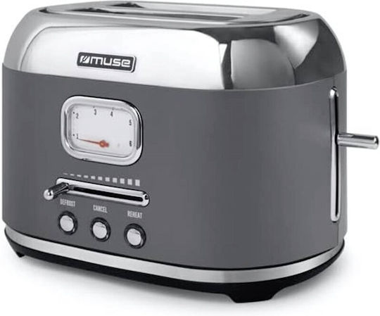 Muse Prăjitor de pâine 2 sloturi 1000W Gri