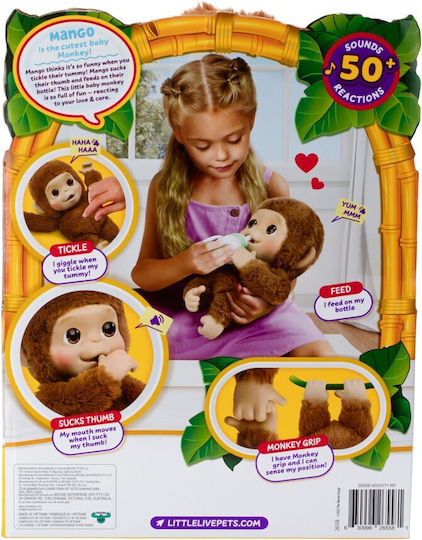 Moose Toys Plüsch Little Live Pets My Baby Monkey Mango 33 cm