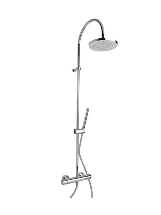 Paini Cox1 Duschsäule mit Wannenbatterie 128cm Silber