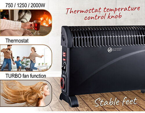 Mesko Floor Convector Heater 2000W 53.5x38.5cm Black
