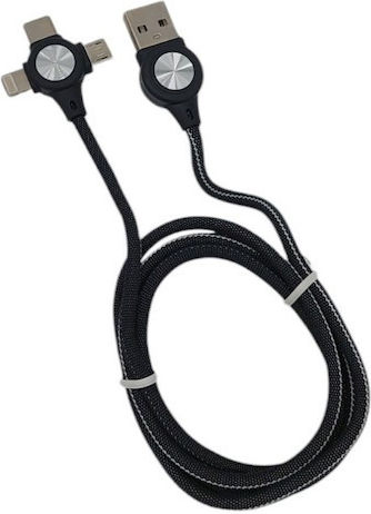 LED Cablu USB la Lightning / Type-C / micro USB cu mai multe porturi