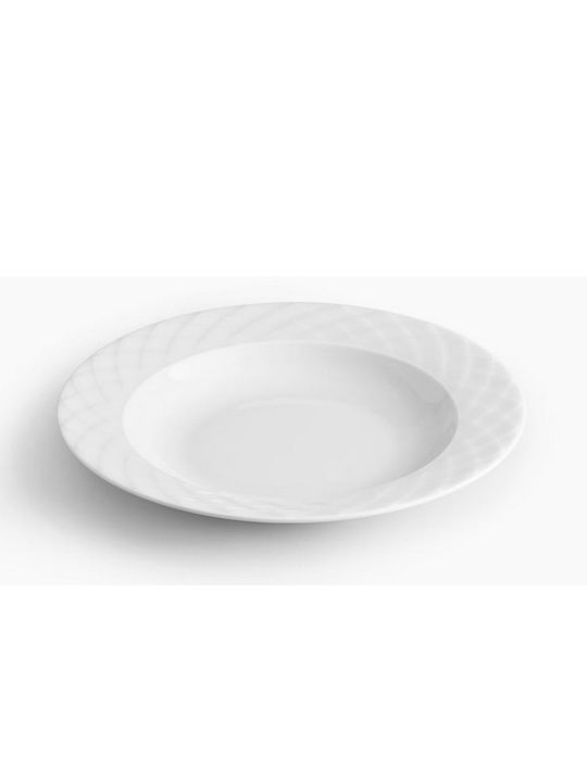 Ionia Plate Soup made of Porcelain White with Diameter 22.5cm