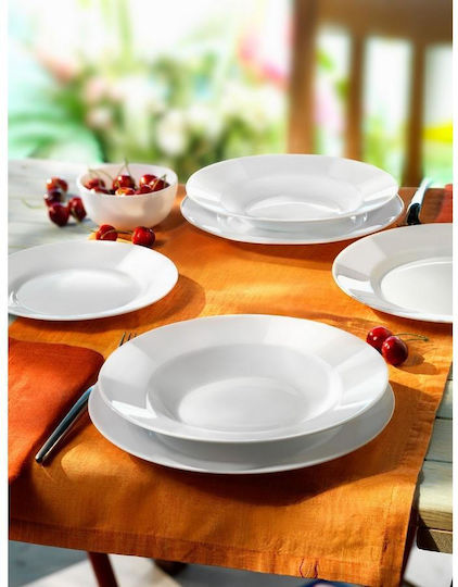 Bormioli Rocco Toledo Plate Shallow White with Diameter 25cm