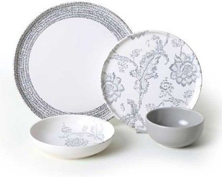Marva Plate Desert Ceramic White with Diameter 22cm 6pcs