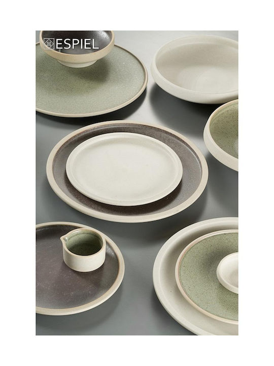 Espiel Blend-in Plate Shallow made of Porcelain Beige with Diameter 21cm