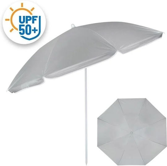 Umbrelă Plajă Protecție UV Upf 50+ Cadru Metalic Ø 1.80m Negru